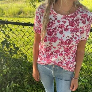 Vintage Pink Floral T Shirt